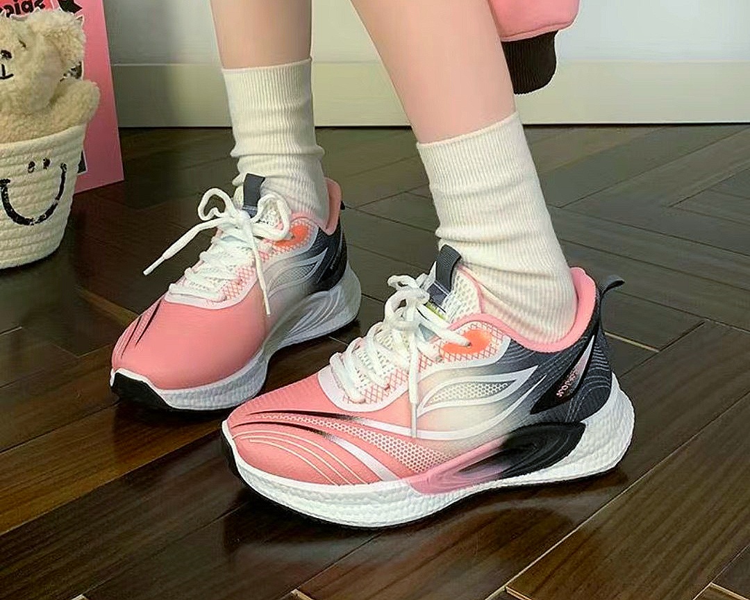 Sport shoes for women spring hot national trend gradient breathable high-value student thick soled running shoes