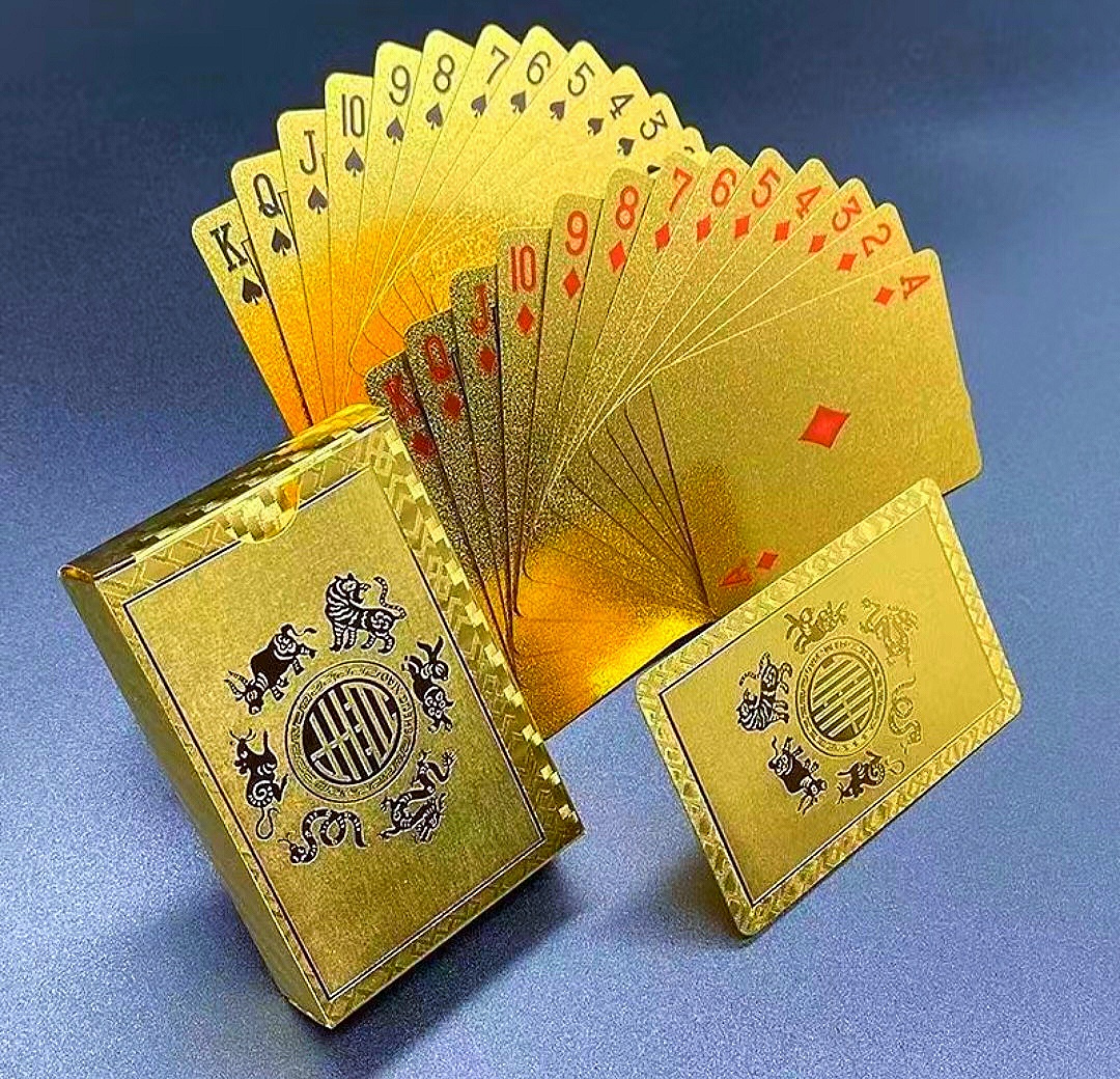 bulk poker cards authentic gold thick matte creative metal color personalized poker gold pper cards