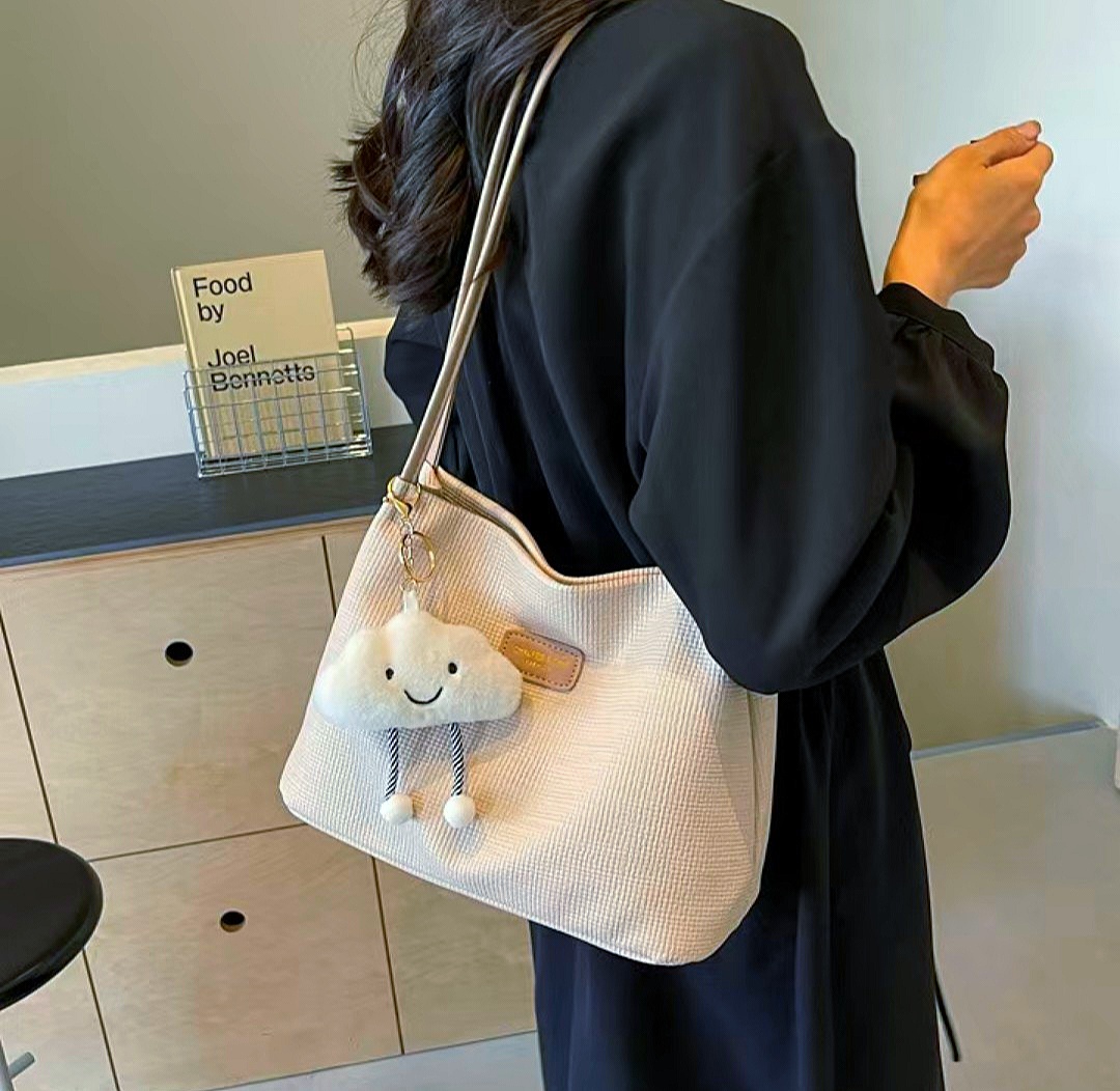 High-end feel women’s bag [new style fashionable texture shoulder bag,popular and versatile commuting bucket tote bag