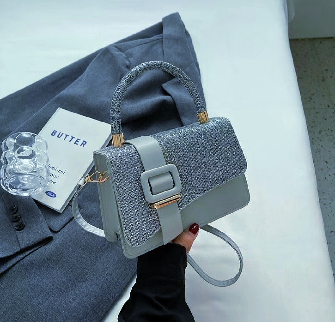 BLUE [hot selling] fashion stitching small square bag hig-end  texture crossboy bag