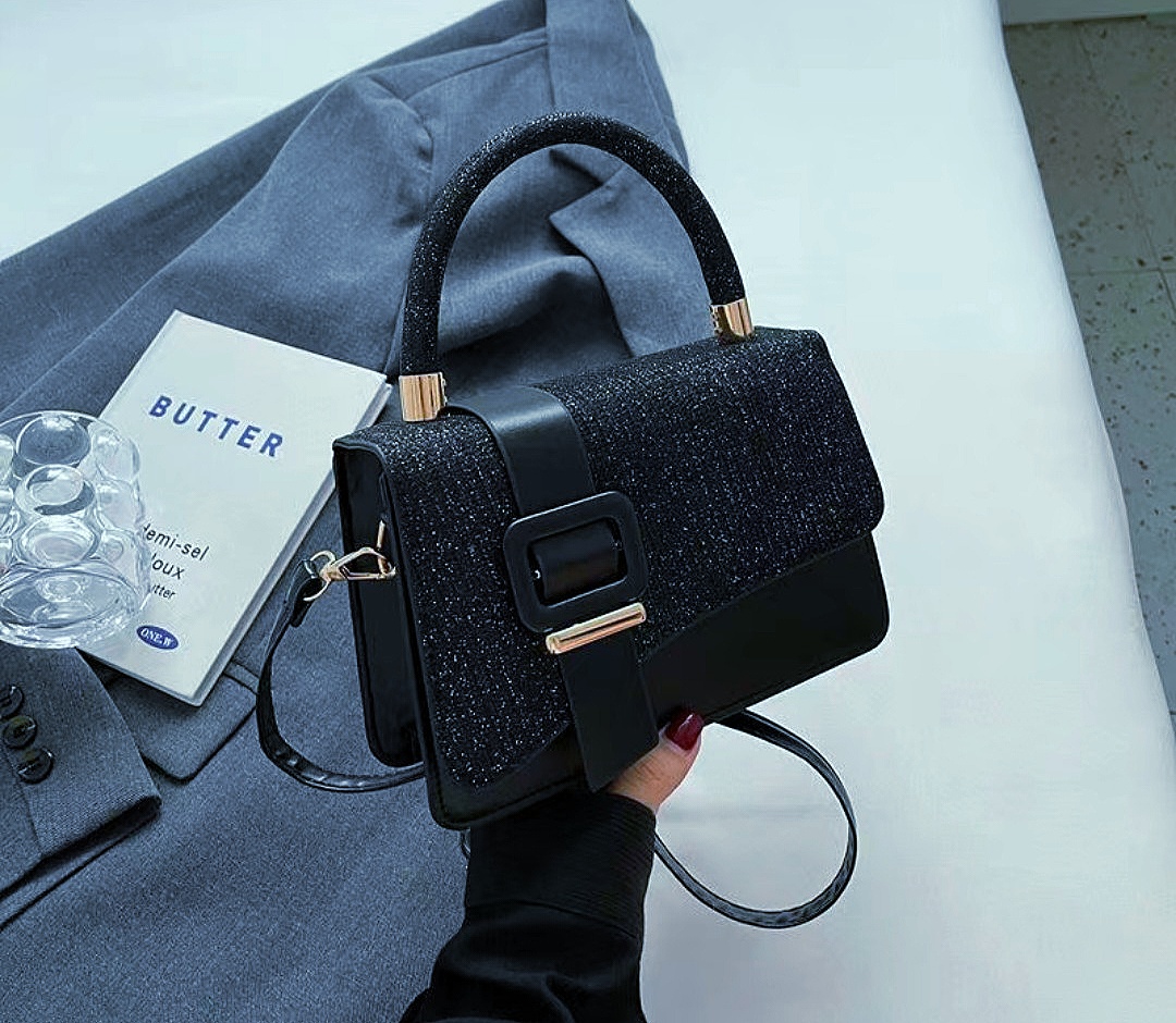 BLACK [hot selling] fashion stitching small square bag hig-end  texture crossboy bag