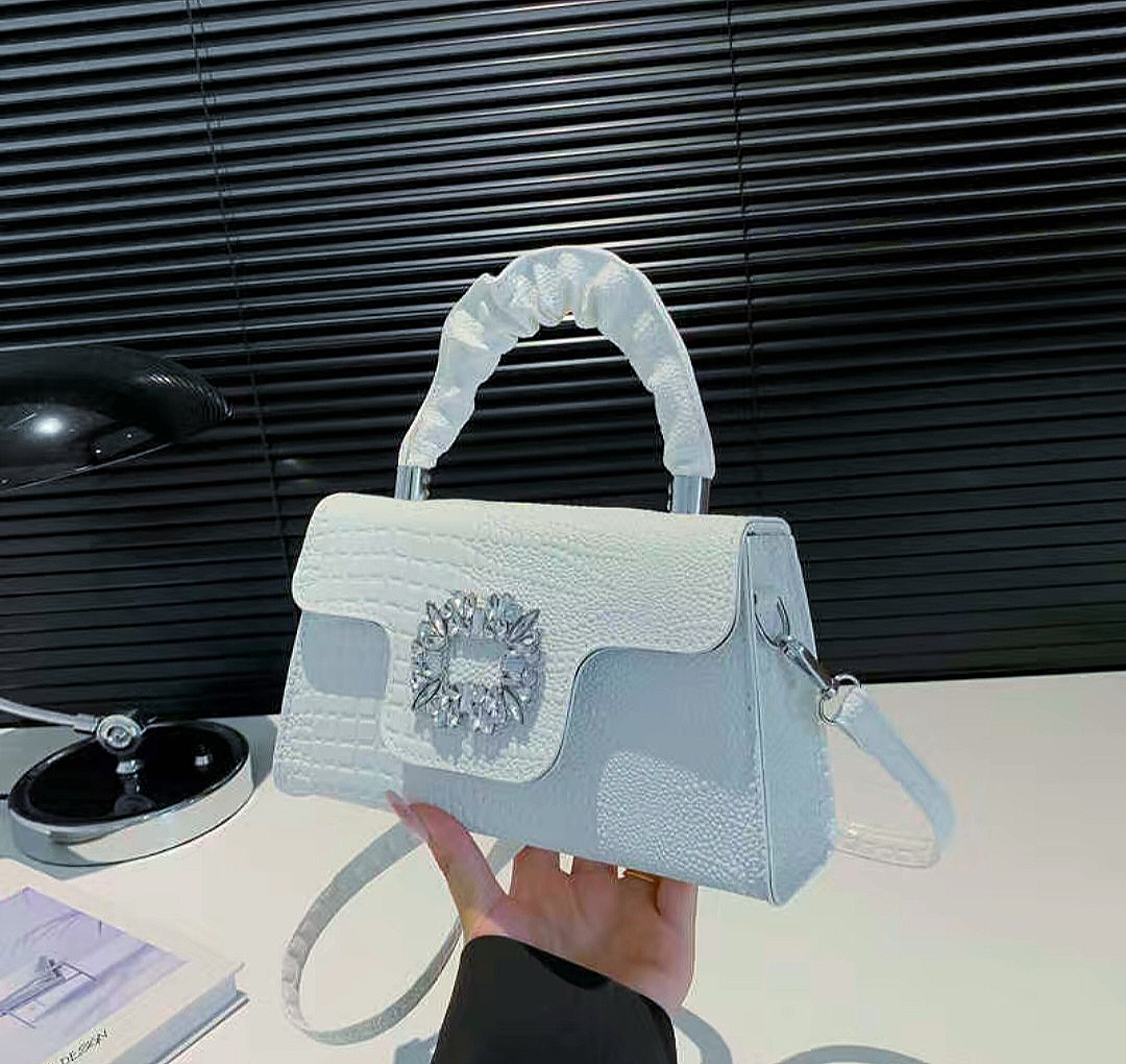 WHITE [hot deal] this year popular small square bag new luxury niche simple fashion crossb